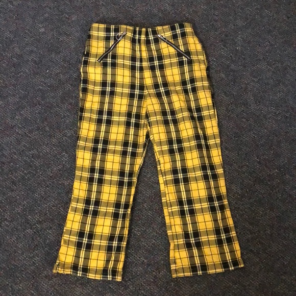 yellow plaid pants forever 21